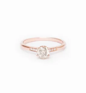 Small Champagne Diamond Hazeline Solitaire Ring