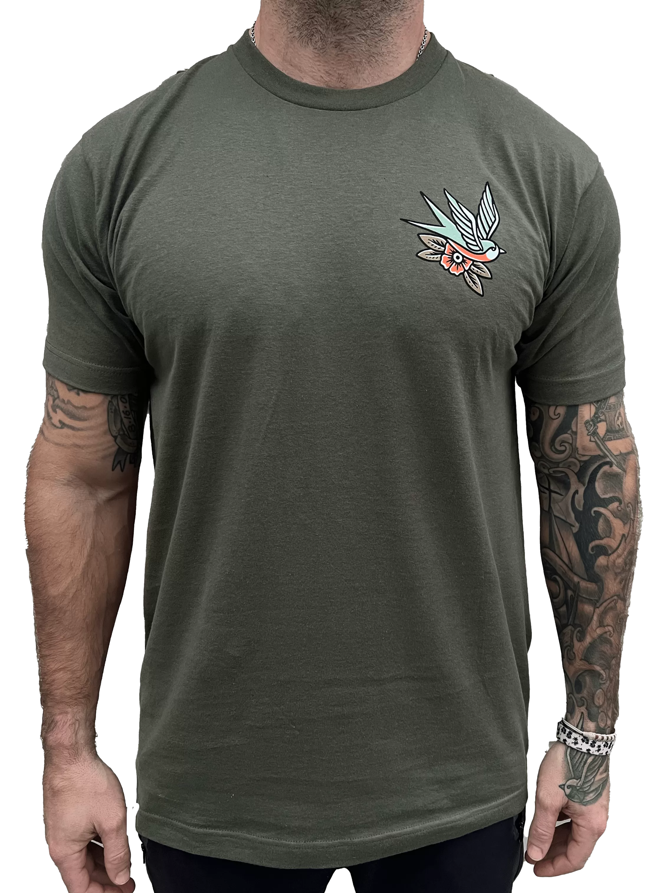 South Quarter Leave The Light On Tee (Army Green)