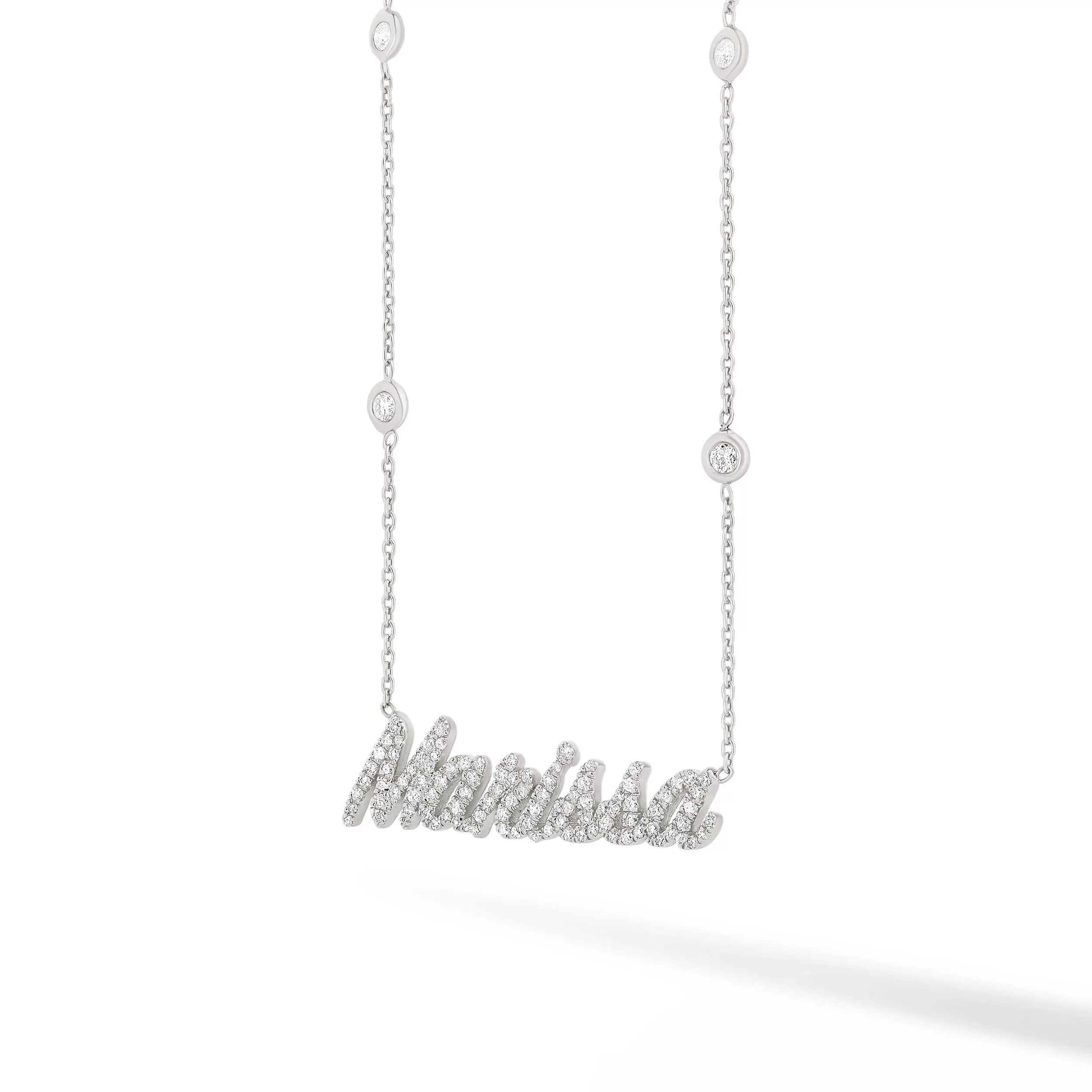 Statement Diamond Pave Custom Name Necklace