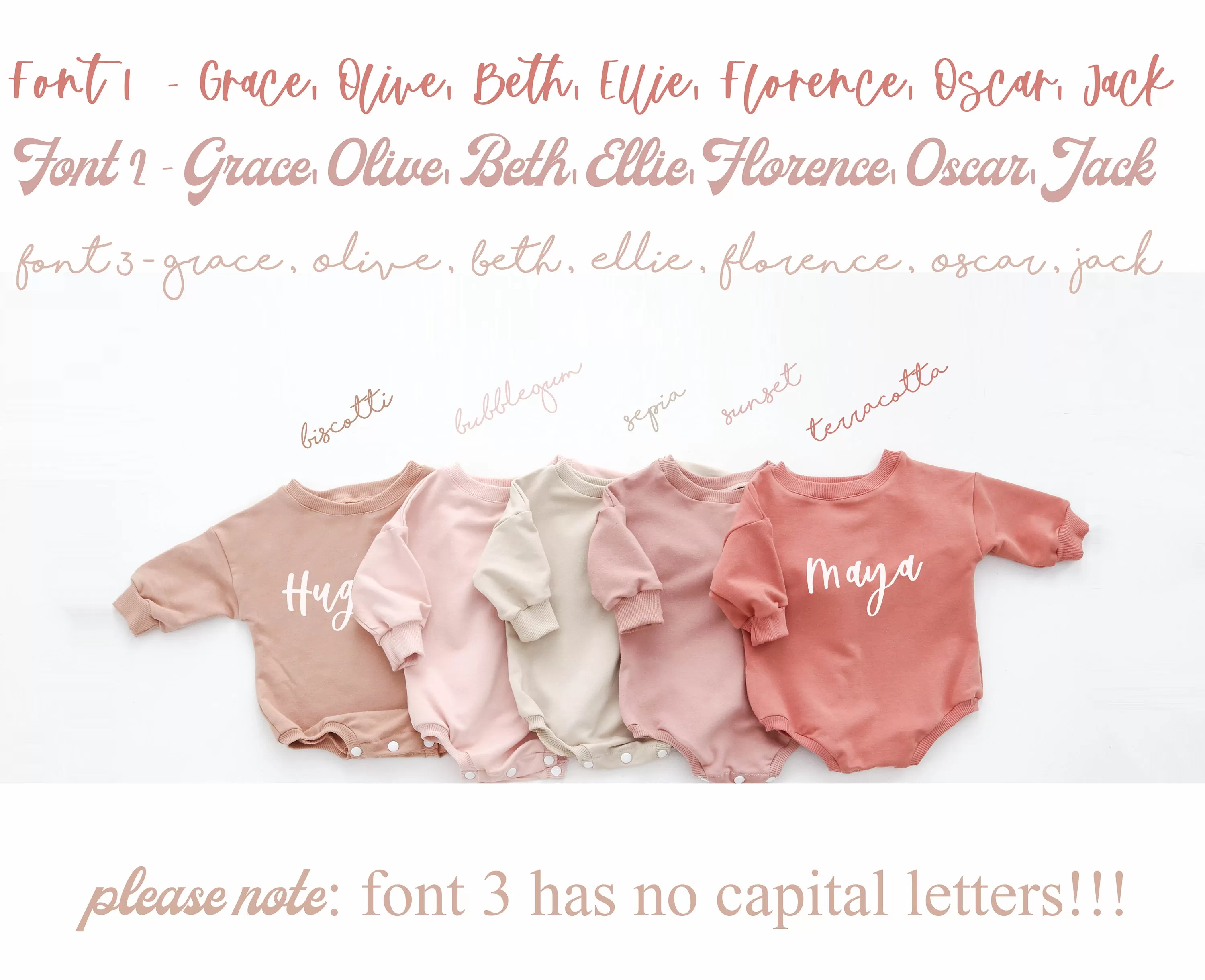 Sunset PERSONALISED sweatshirt romper. { 3 FONTS }