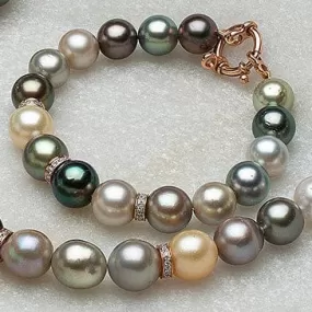 Tahitian Pearl Bracelet with Diamonds