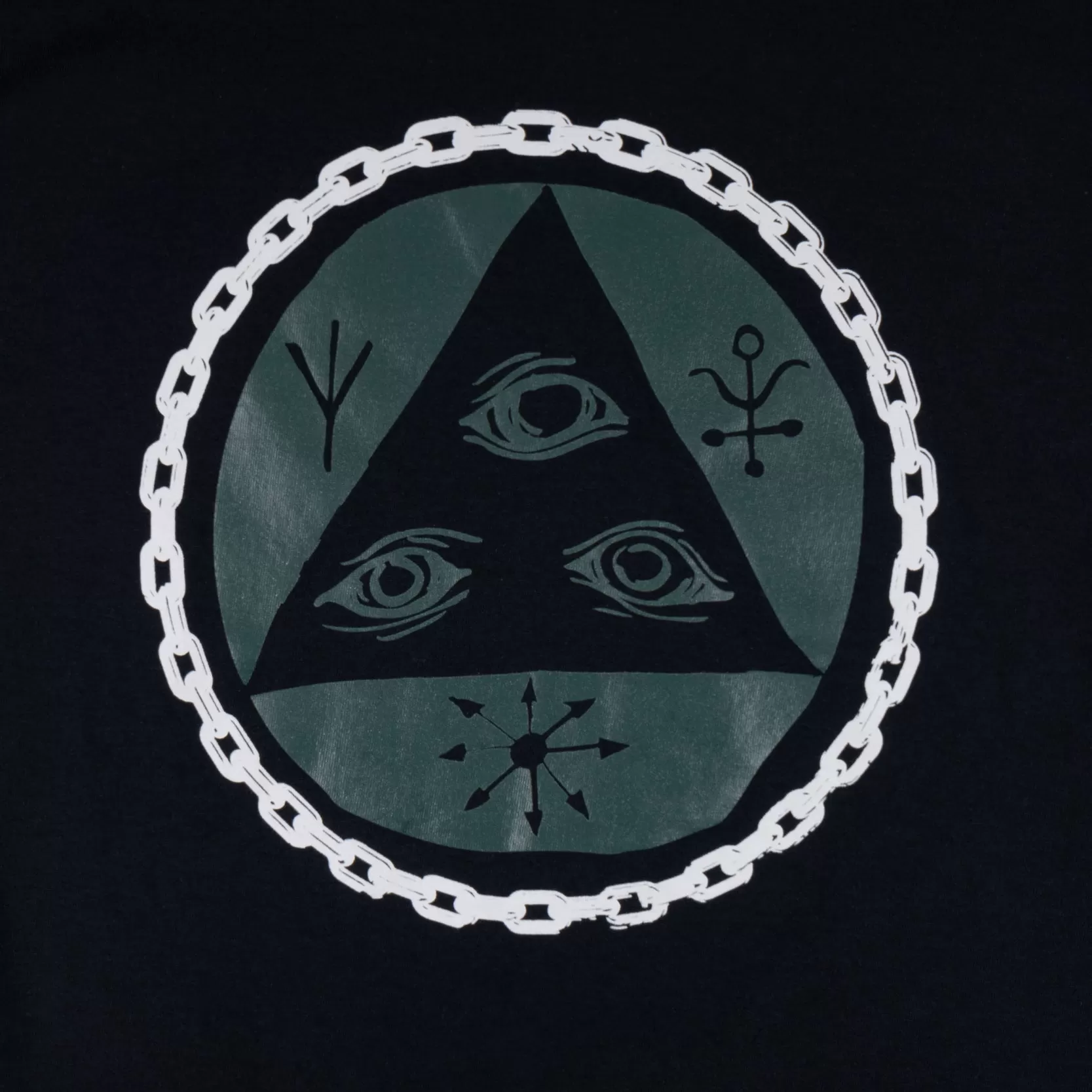 Tali Chain Tee - Black/Dark Green