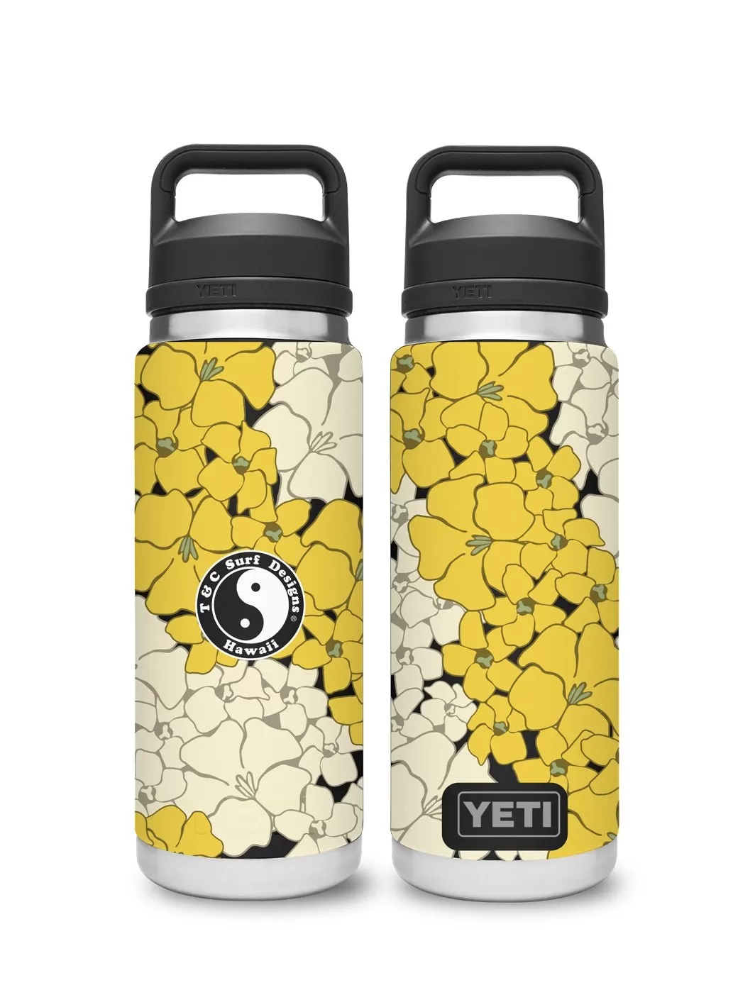 T&C Surf 26 oz Triple Puakenikeni Rambler Yeti Bottle with Chug Cap