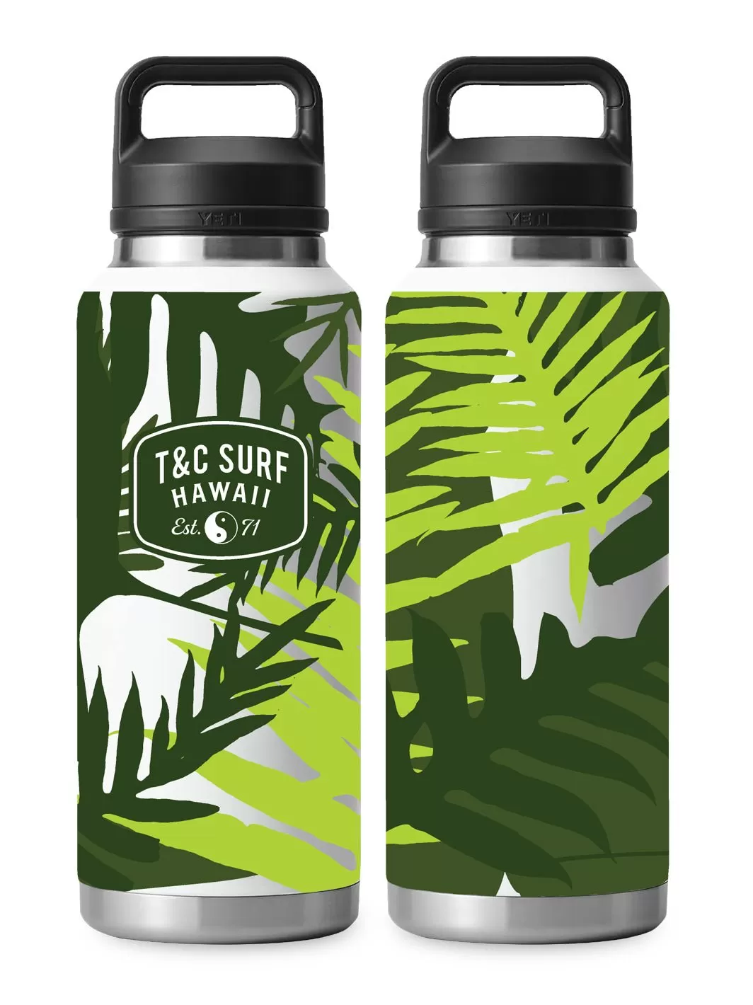 T&C Surf 46 oz Laua'e Camo Rambler Yeti Bottle with Chug Cap