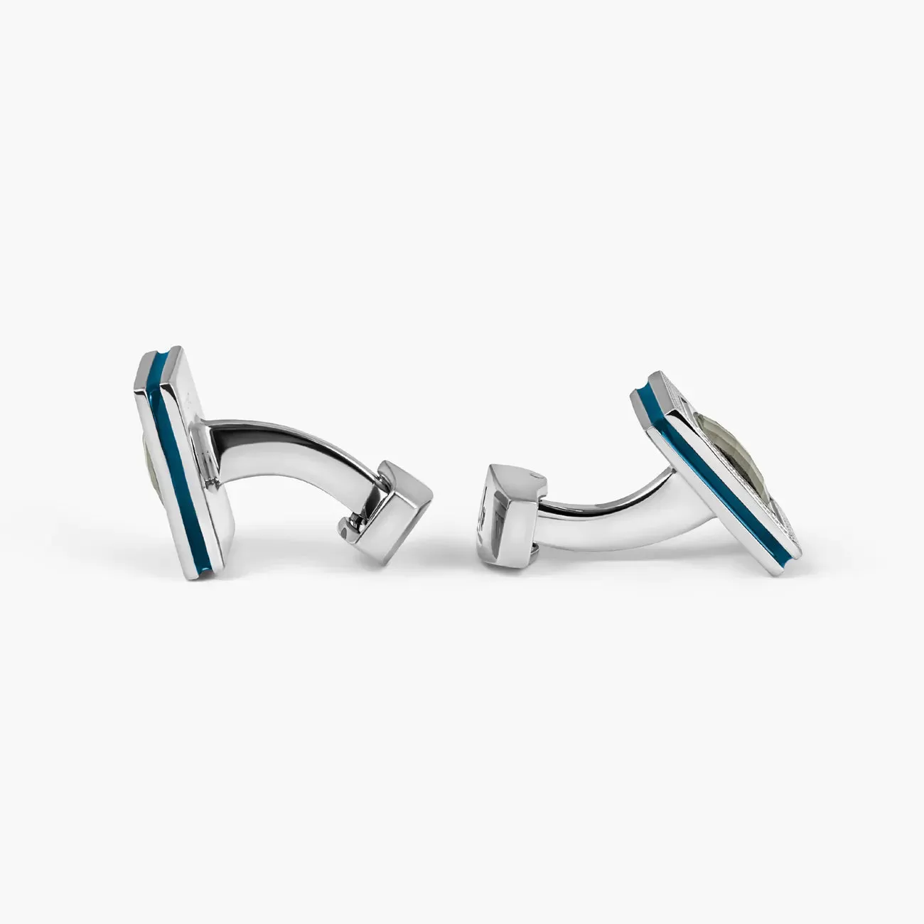 Tateossian Quadrato SW Cufflinks With Grey SWAROVSKI ELEMENTS & Rhodium Plated (Limited Edition)