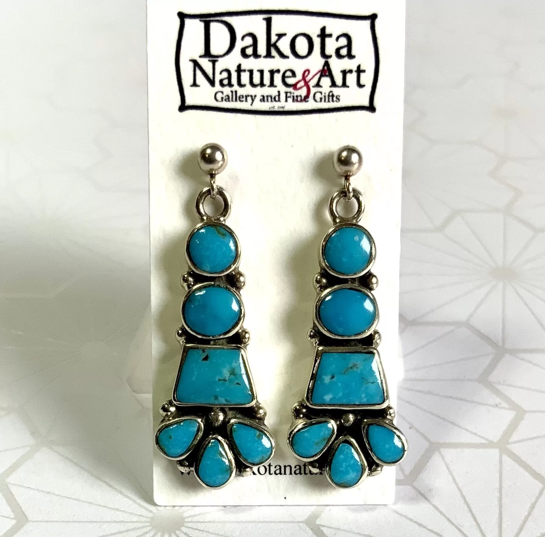 The Sky is Water Kingman Turquoise Inlay Earrings