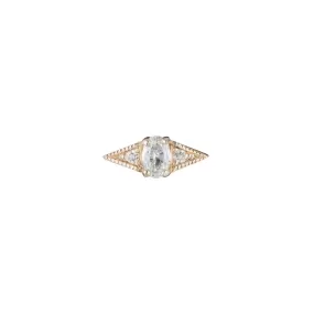 Tiny Diamond Oval Deco Stud