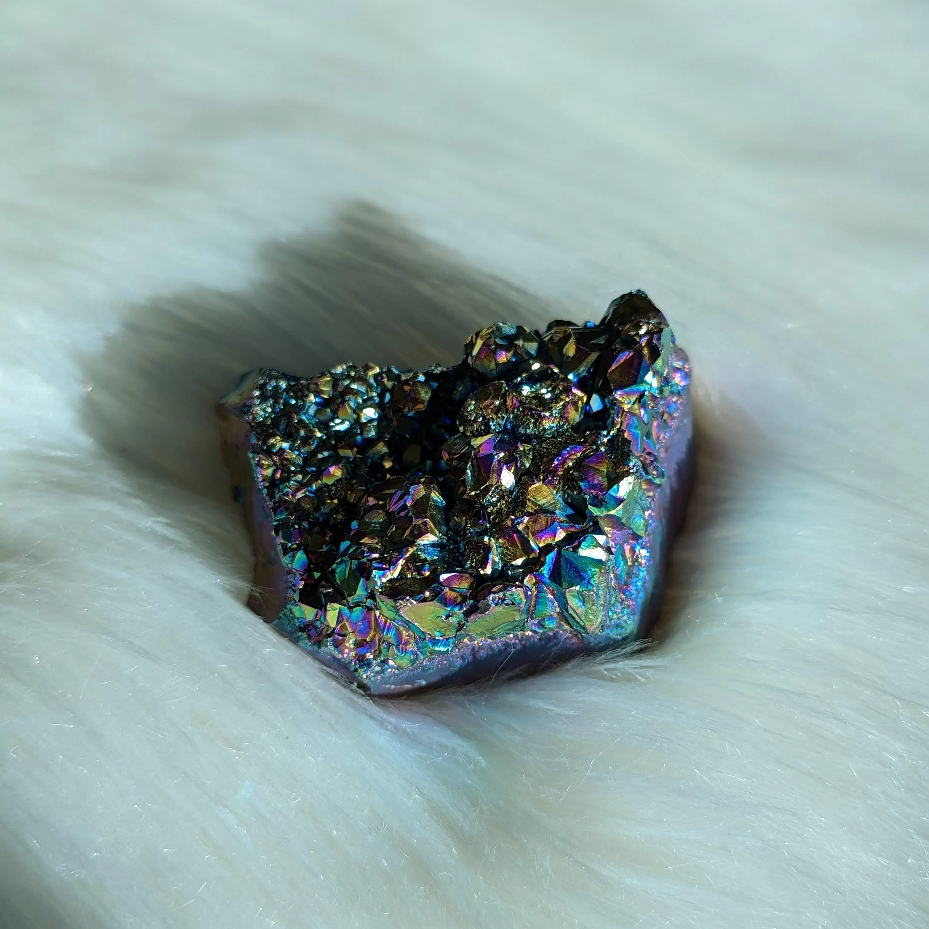 Titanium Rainbow Aura Amethyst Cluster #12~ Vibrant and Energetic