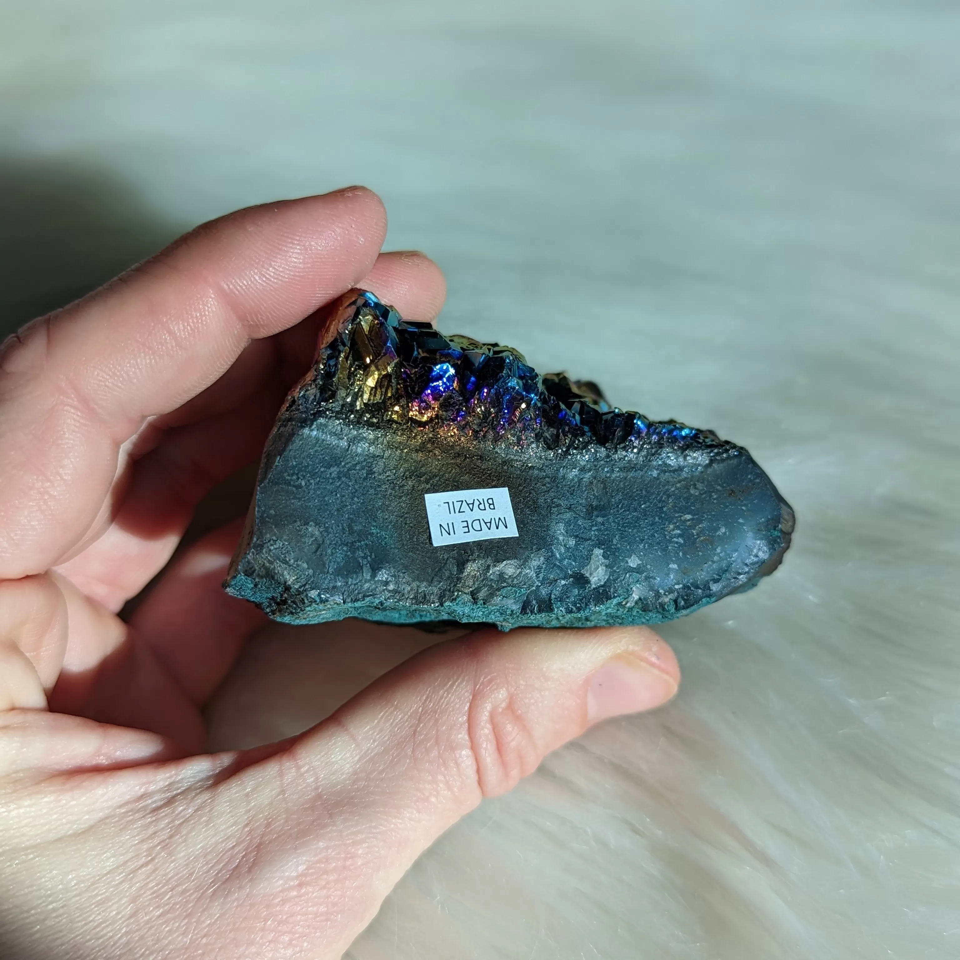 Titanium Rainbow Aura Amethyst Cluster #12~ Vibrant and Energetic