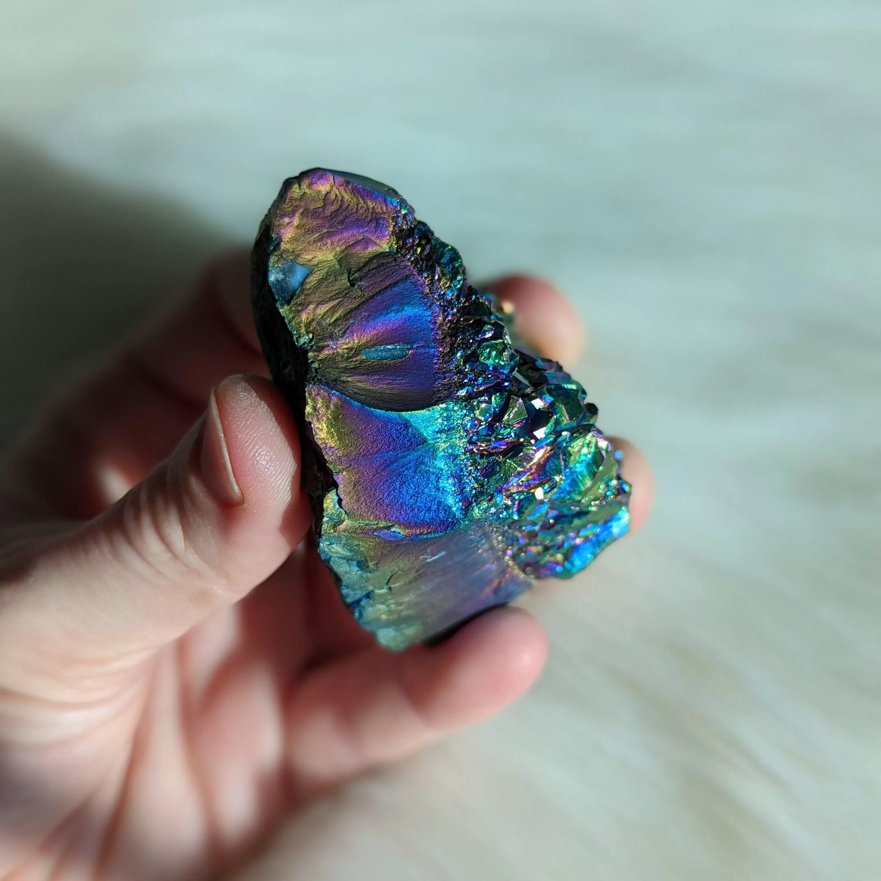 Titanium Rainbow Aura Amethyst Cluster #12~ Vibrant and Energetic