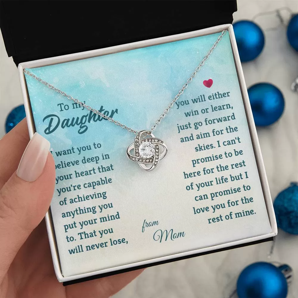 To My Daughter Necklace from Mom, I Promise to Love You for the Rest of Mine