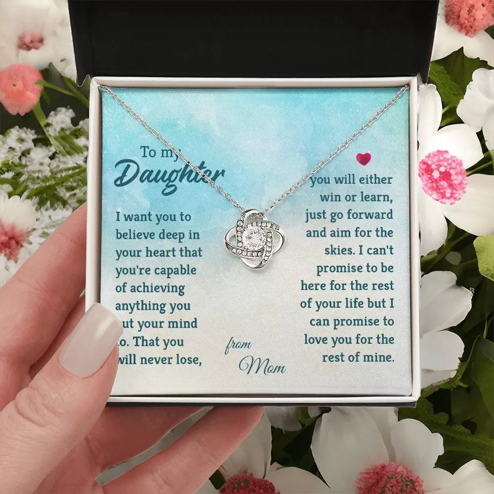 To My Daughter Necklace from Mom, I Promise to Love You for the Rest of Mine