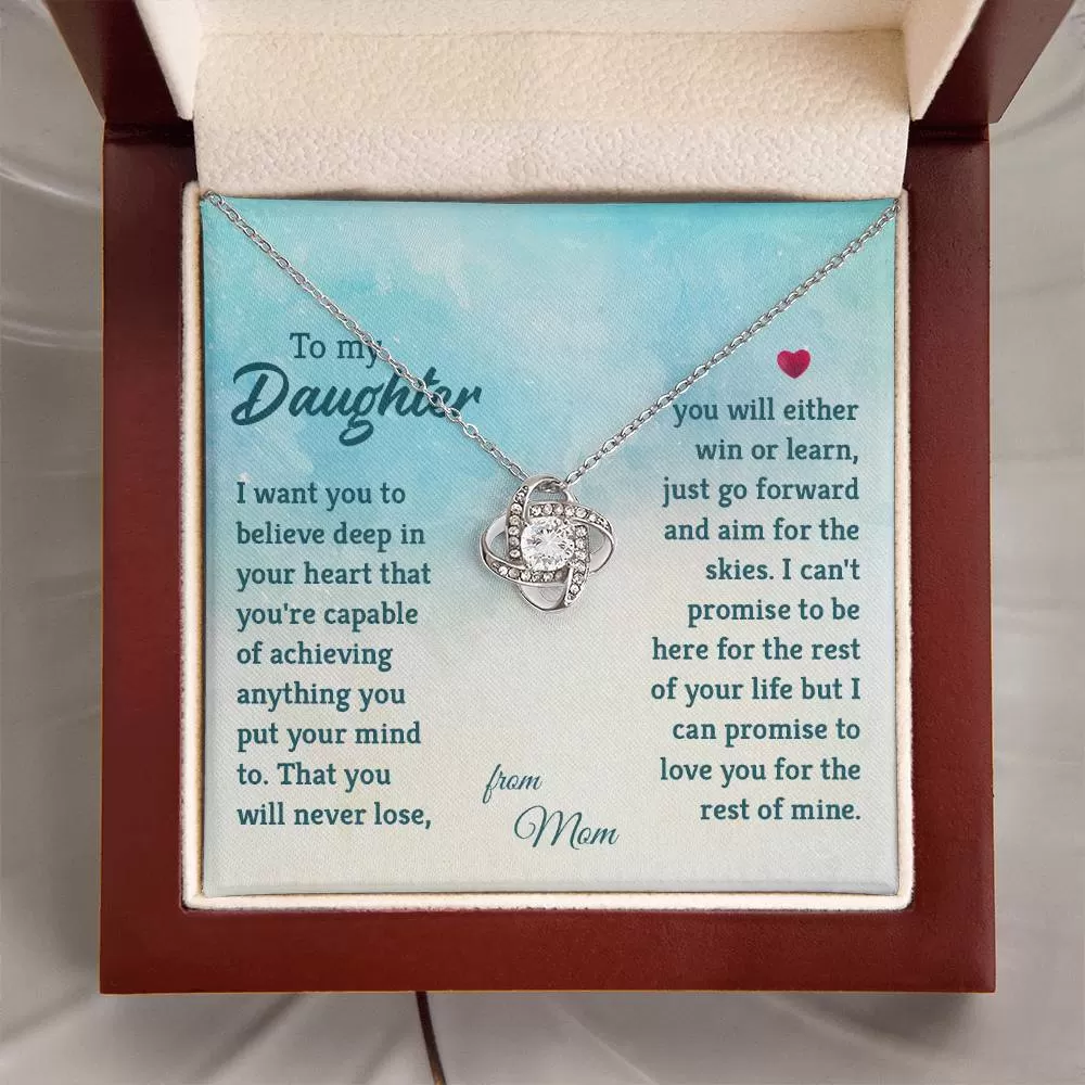 To My Daughter Necklace from Mom, I Promise to Love You for the Rest of Mine