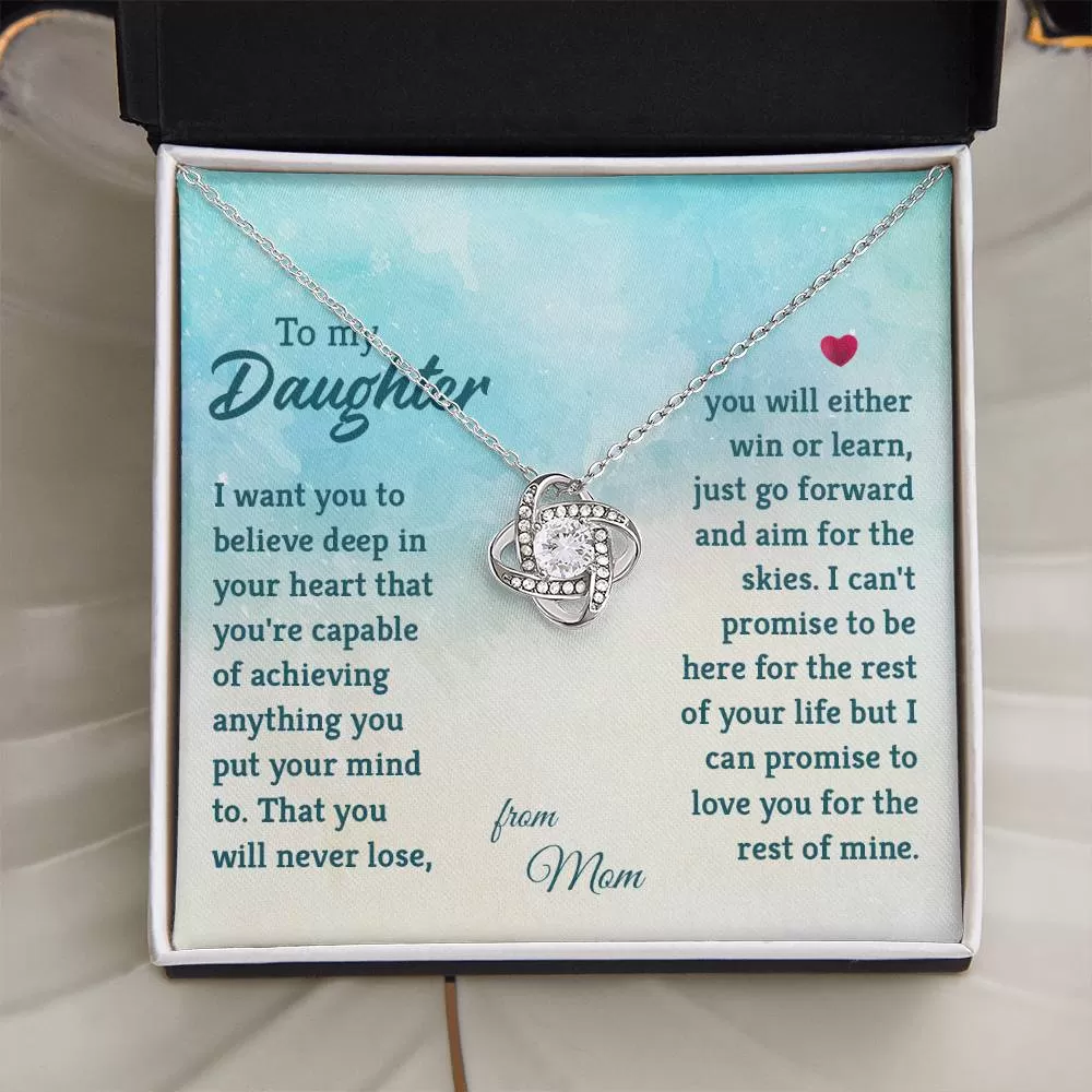 To My Daughter Necklace from Mom, I Promise to Love You for the Rest of Mine