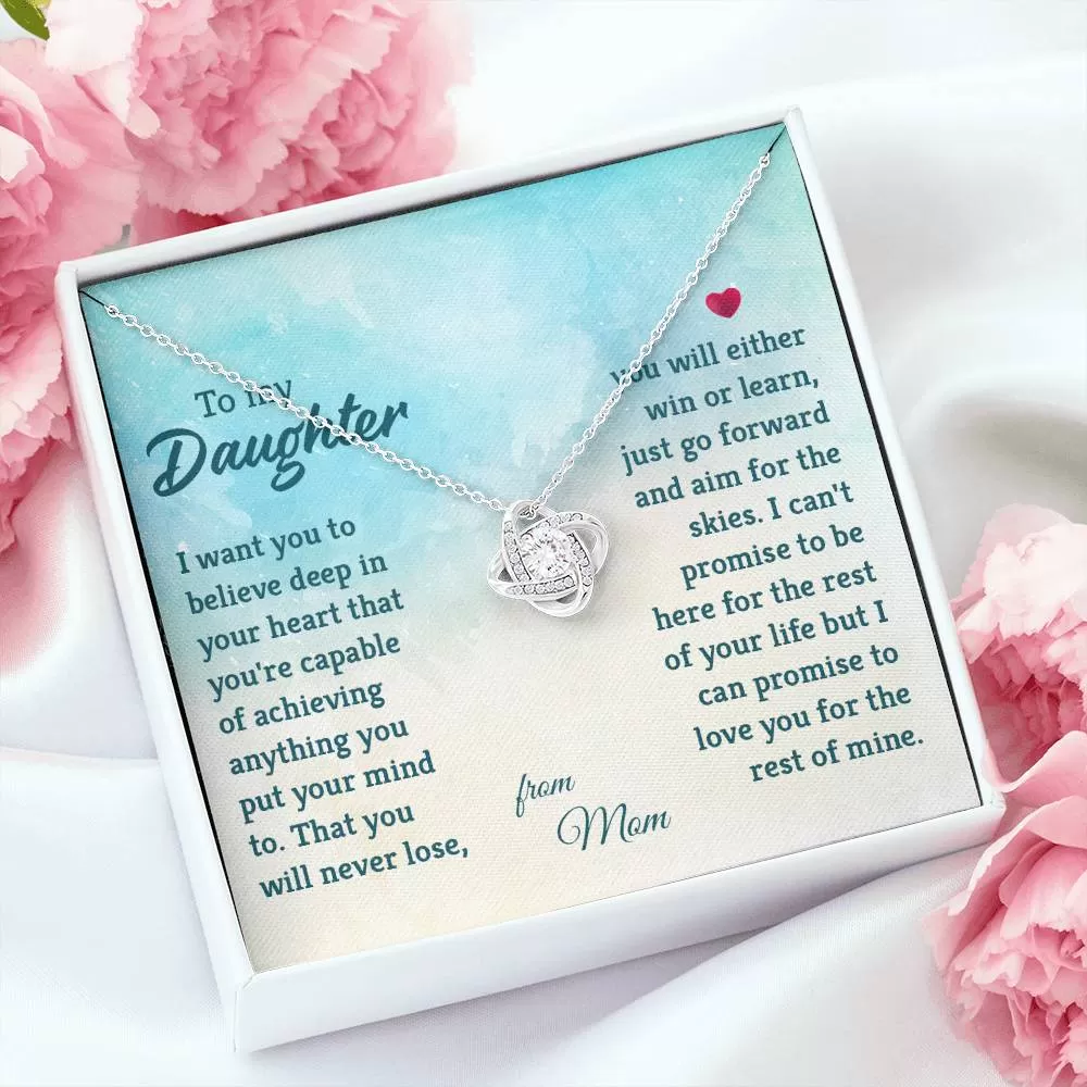 To My Daughter Necklace from Mom, I Promise to Love You for the Rest of Mine