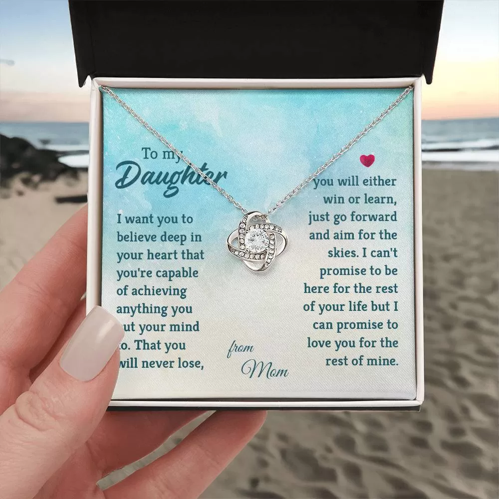 To My Daughter Necklace from Mom, I Promise to Love You for the Rest of Mine