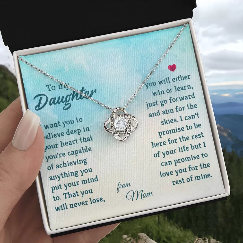 To My Daughter Necklace from Mom, I Promise to Love You for the Rest of Mine