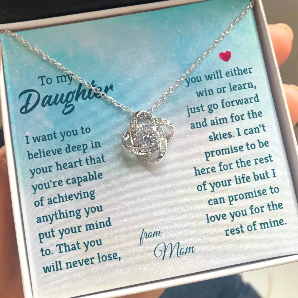 To My Daughter Necklace from Mom, I Promise to Love You for the Rest of Mine