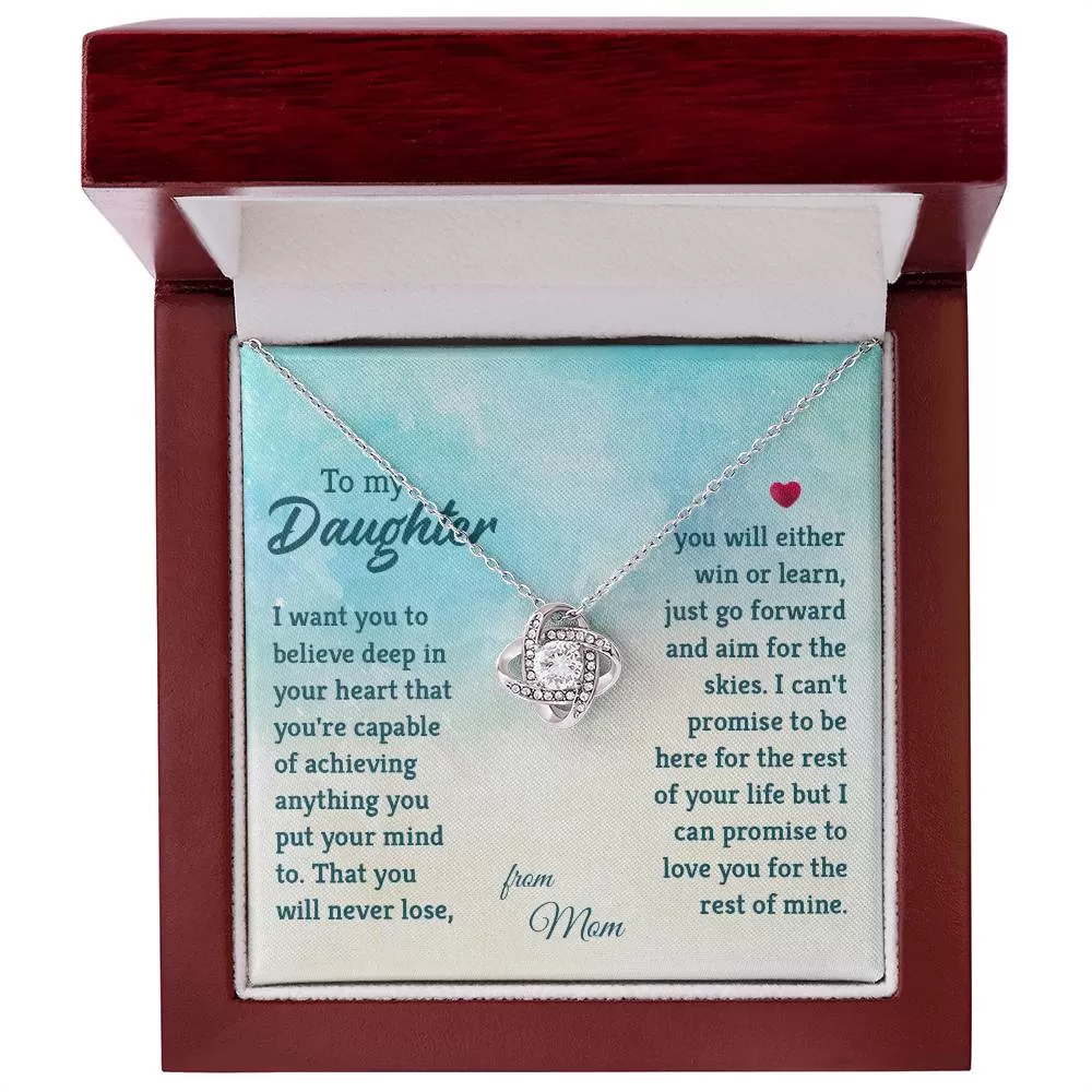 To My Daughter Necklace from Mom, I Promise to Love You for the Rest of Mine