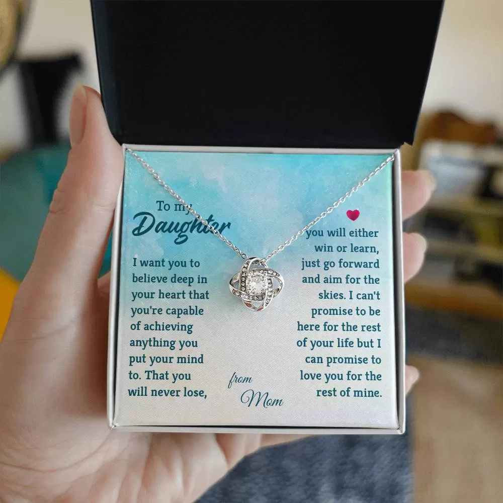 To My Daughter Necklace from Mom, I Promise to Love You for the Rest of Mine