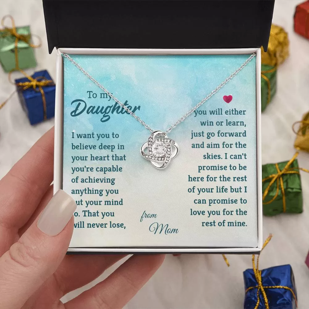 To My Daughter Necklace from Mom, I Promise to Love You for the Rest of Mine