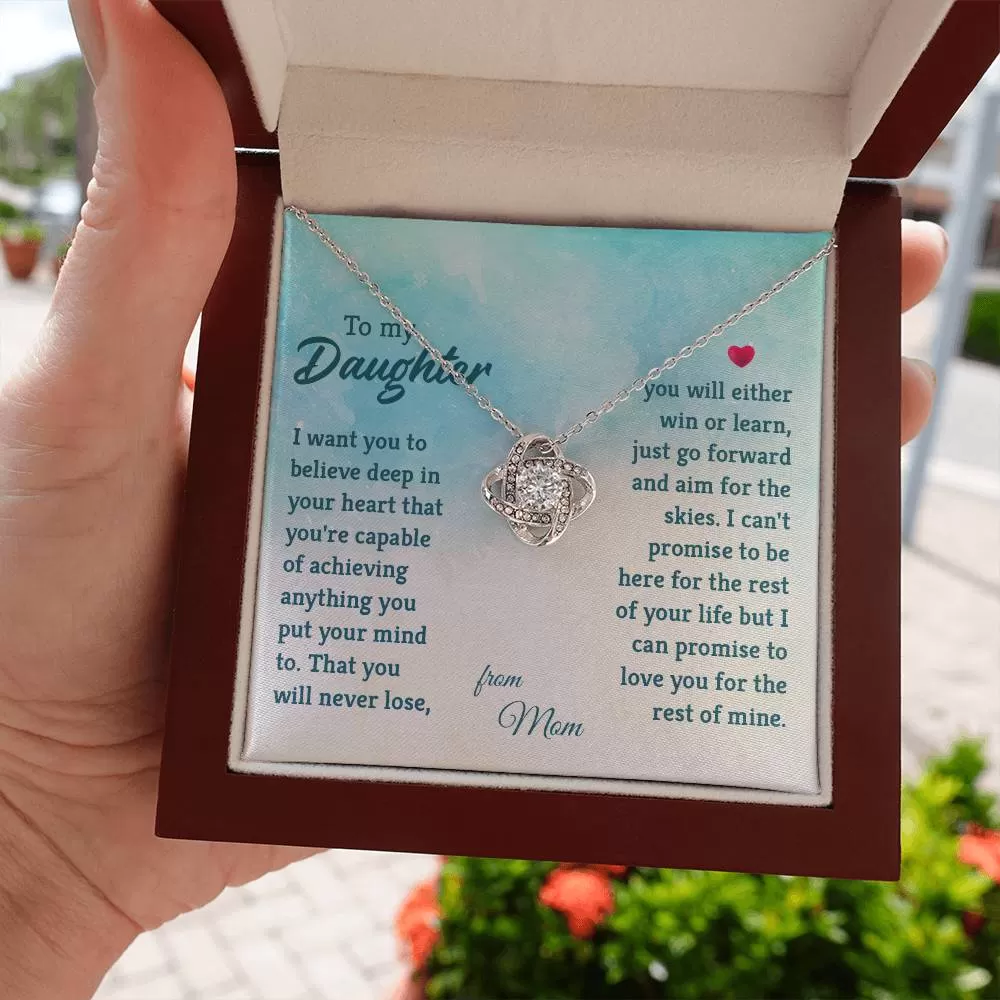 To My Daughter Necklace from Mom, I Promise to Love You for the Rest of Mine