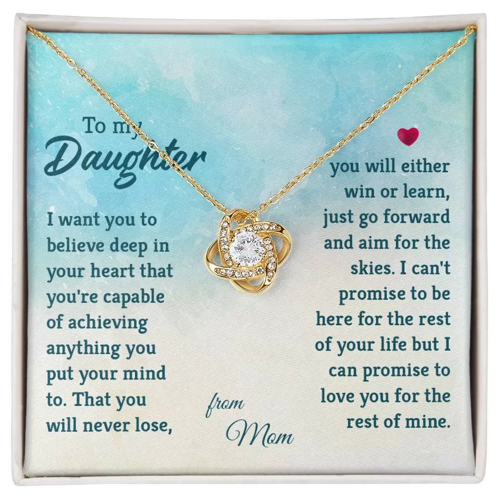 To My Daughter Necklace from Mom, I Promise to Love You for the Rest of Mine