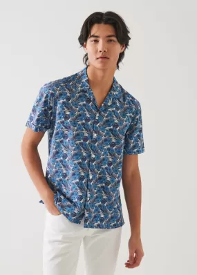 TROPICAL FLORAL PRINT COTTON SHIRT