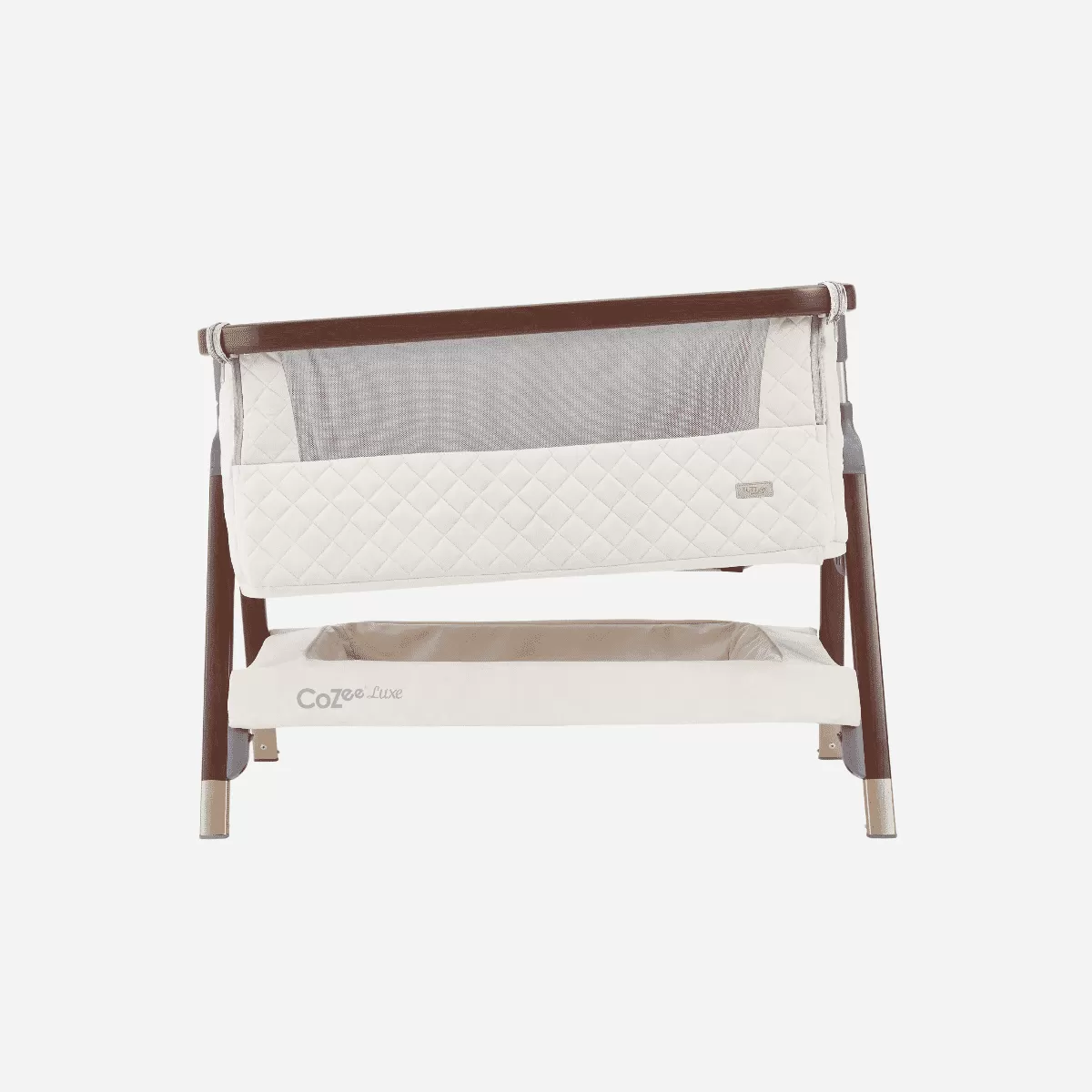 Tutti Bambini CoZee Luxe Bedside Crib - Walnut / Cream