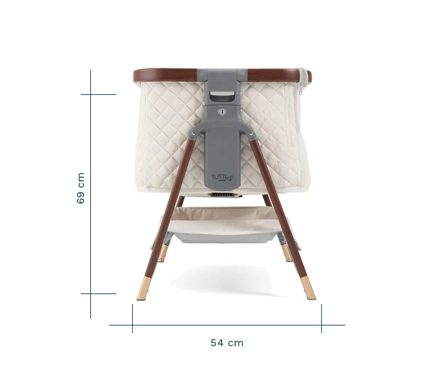 Tutti Bambini CoZee Luxe Bedside Crib - Walnut / Cream