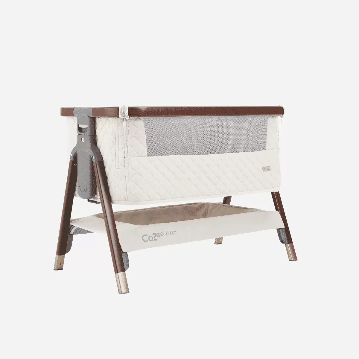 Tutti Bambini CoZee Luxe Bedside Crib - Walnut / Cream