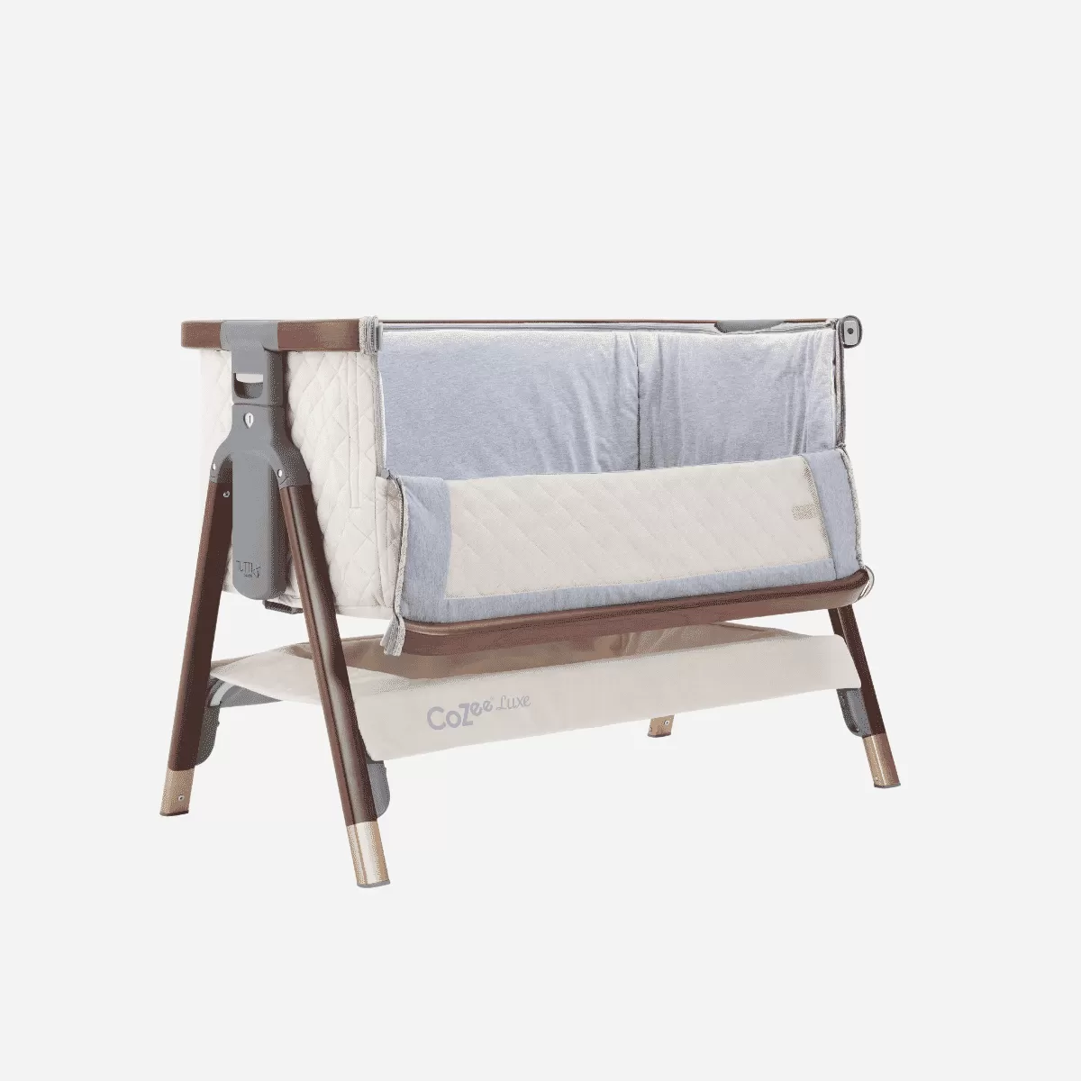 Tutti Bambini CoZee Luxe Bedside Crib - Walnut / Cream