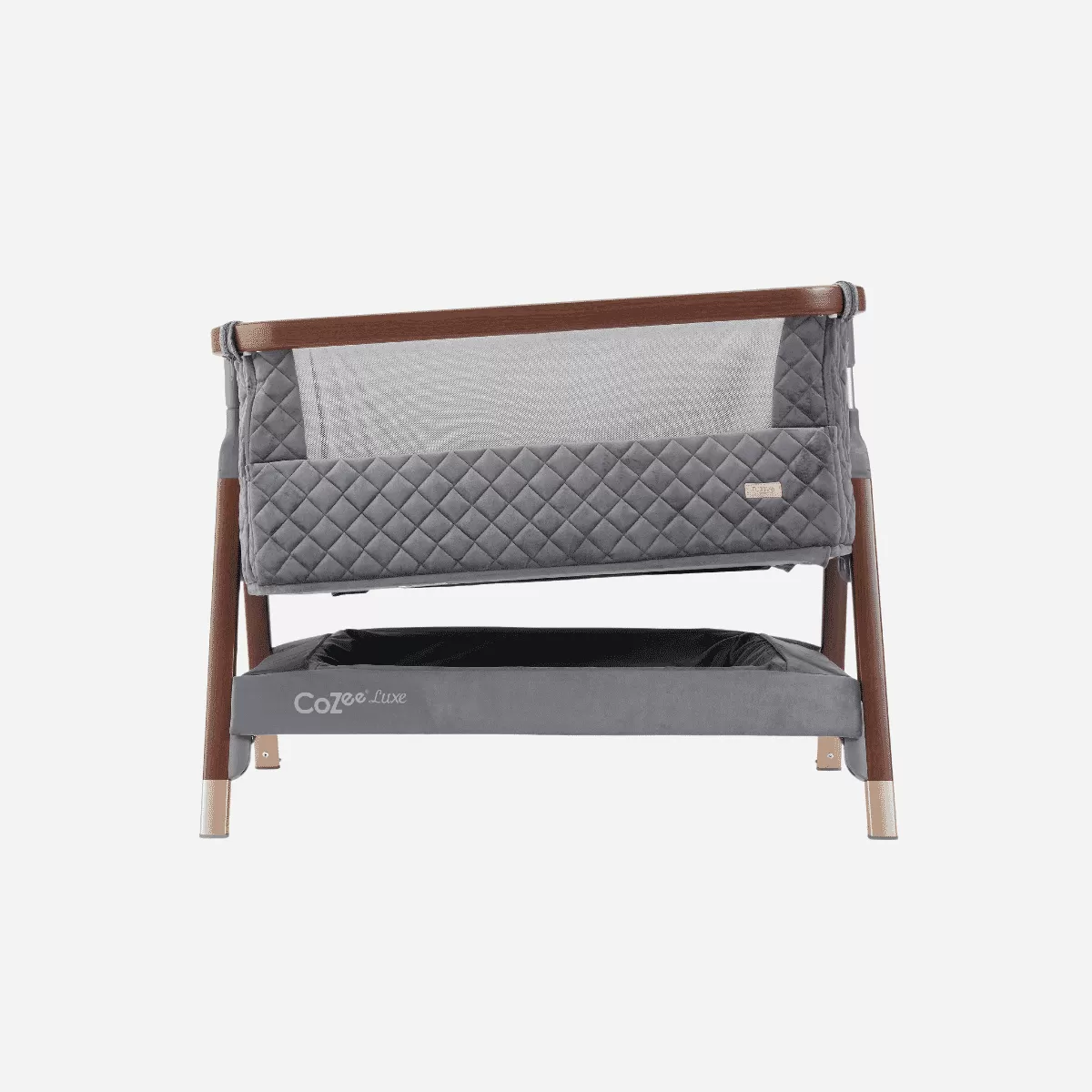 Tutti Bambini CoZee Luxe Bedside Crib - Walnut / Slate