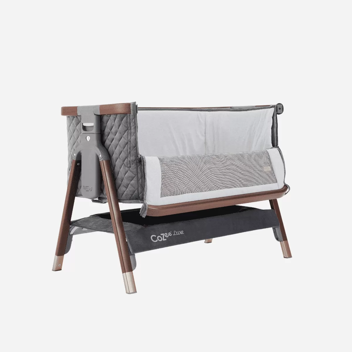 Tutti Bambini CoZee Luxe Bedside Crib - Walnut / Slate