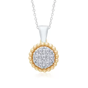 Two Tone Gold Diamond Eternal Pendant