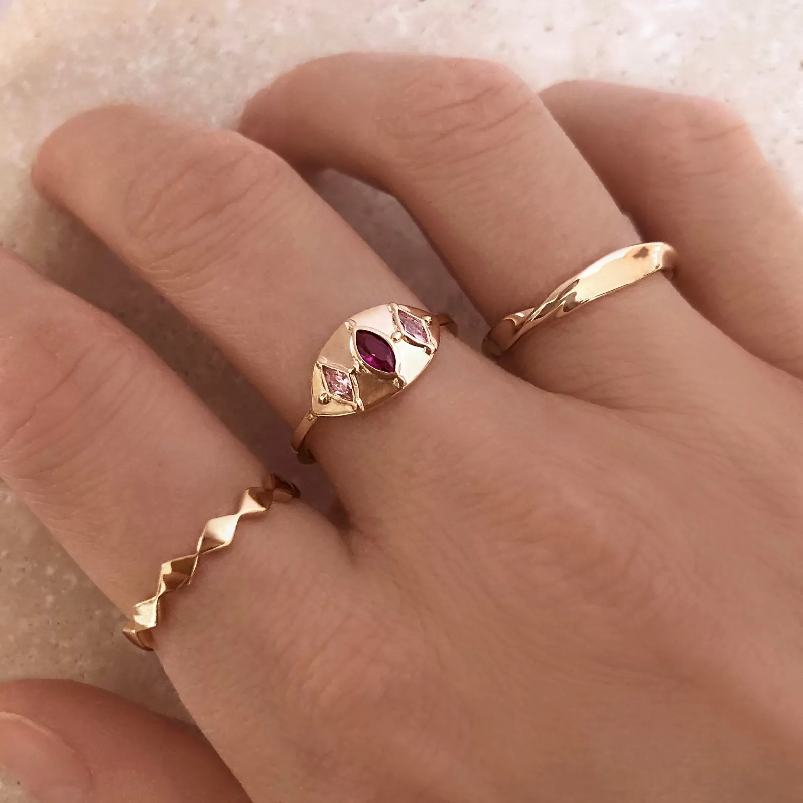 Twyla - Fuchsia CZ Ring