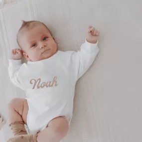 Vanilla PERSONALISED sweatshirt romper. { 3 FONTS }