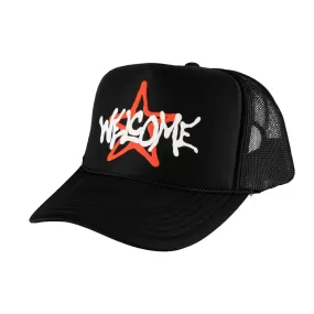 Vega Puff Print Trucker Hat - Black