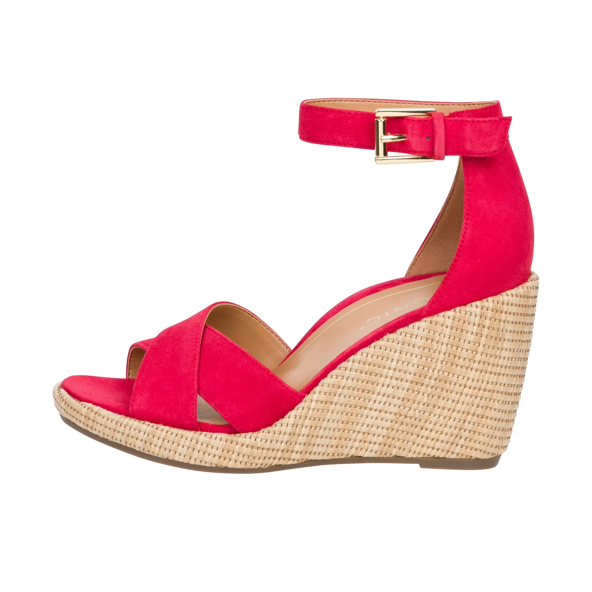 Vionic Womens Marina Wedge Sandal Red