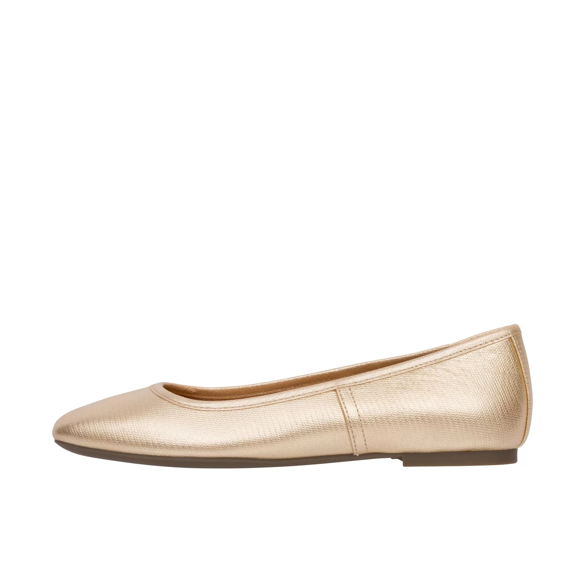 Vionic Womens Orinda Square Toe Ballet Flat Gold