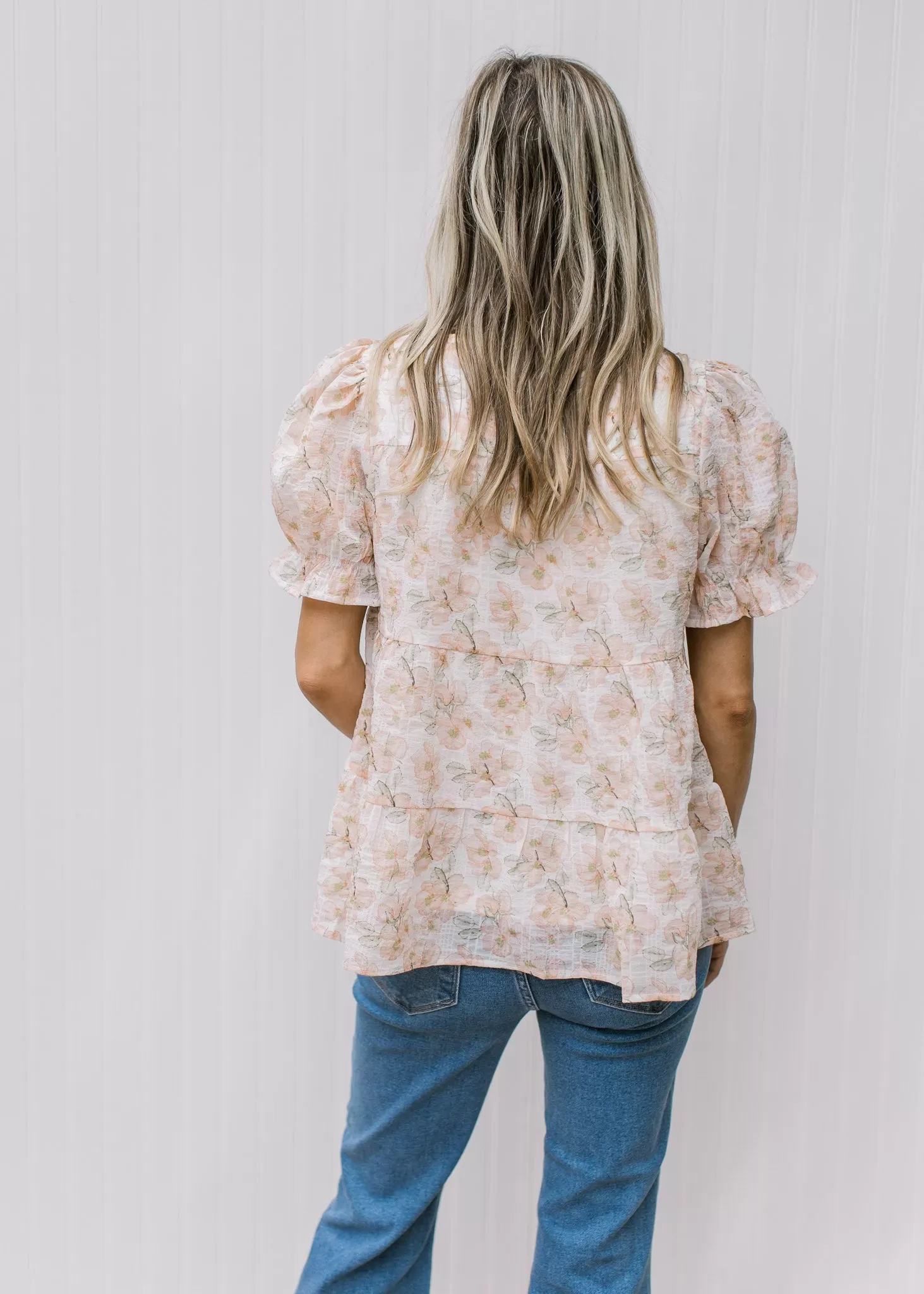 Watercolor Peach Flower Top