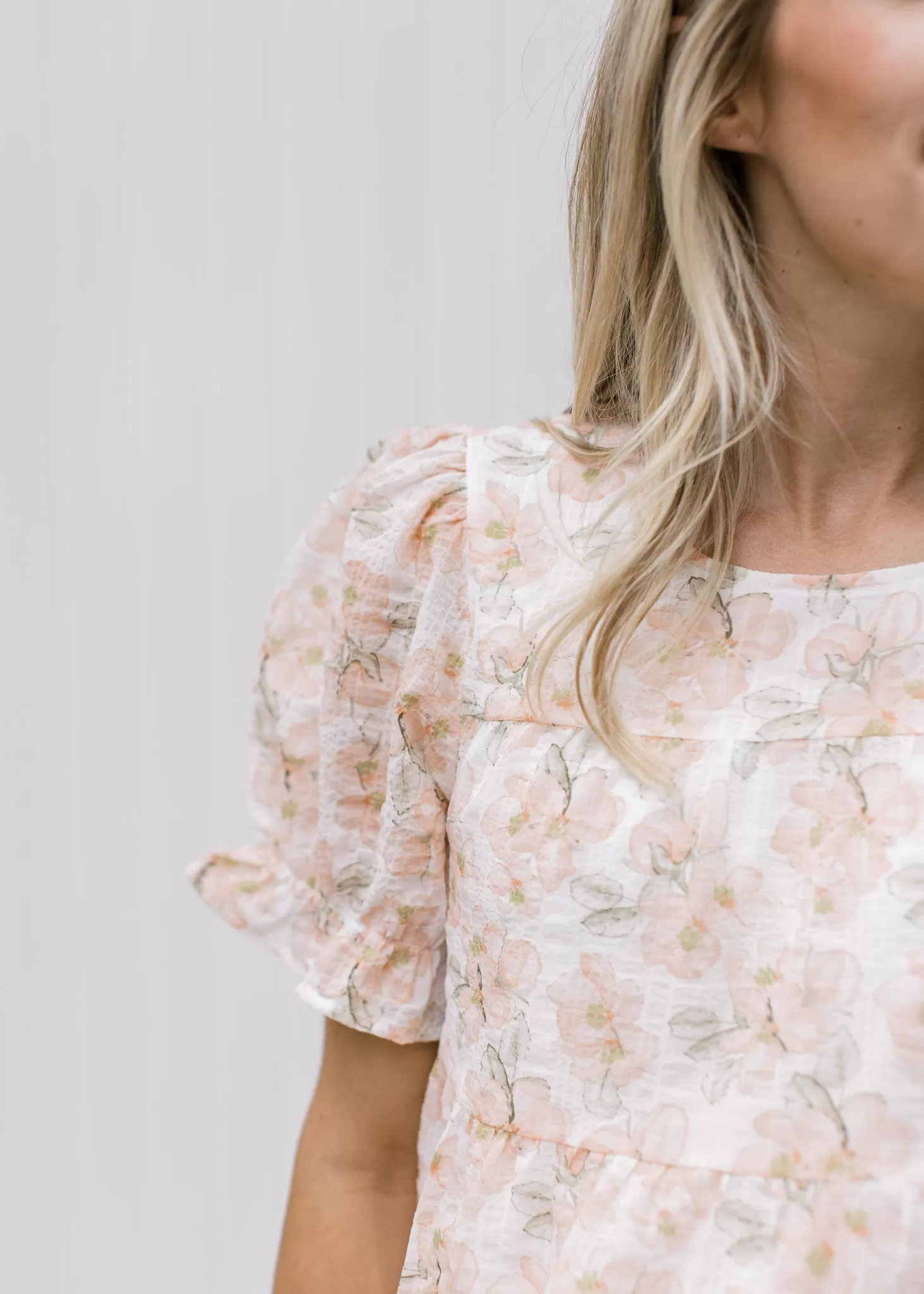 Watercolor Peach Flower Top