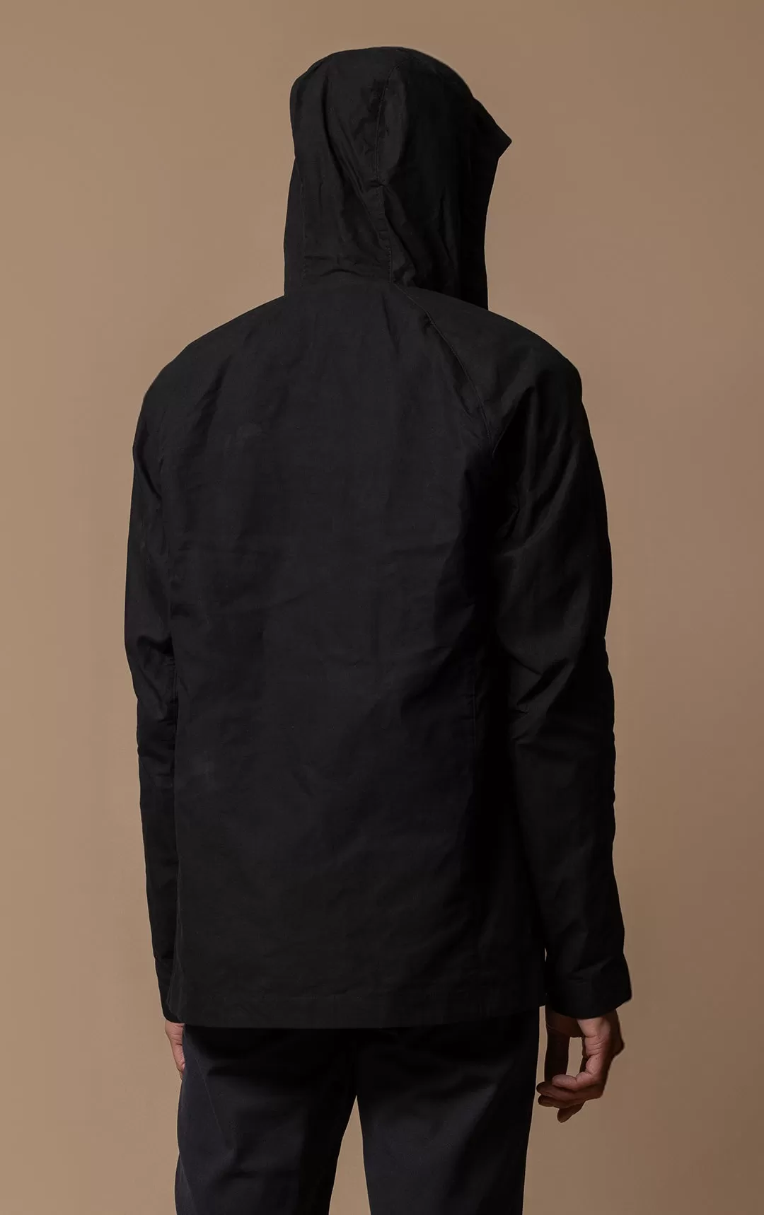 WAXED COTTON HOODED JACKET - CLEARANCE