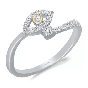 White Gold White Diamond Evil Eye Ring