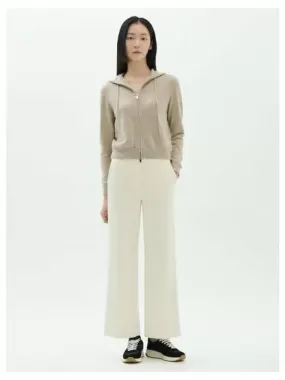 Women s Double Knit Jersey Talbert Flare Pants Trousers Ivory Domestic Product