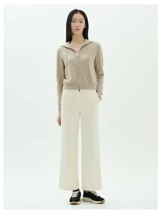 Women s Double Knit Jersey Talbert Flare Pants Trousers Ivory Domestic Product