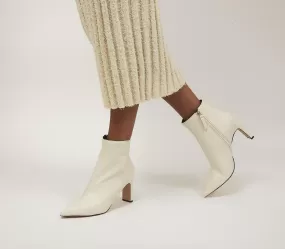 Womens Office Adele Slim Heel Ankle Boots Off White