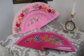 Wooden Hand Fan - Pink