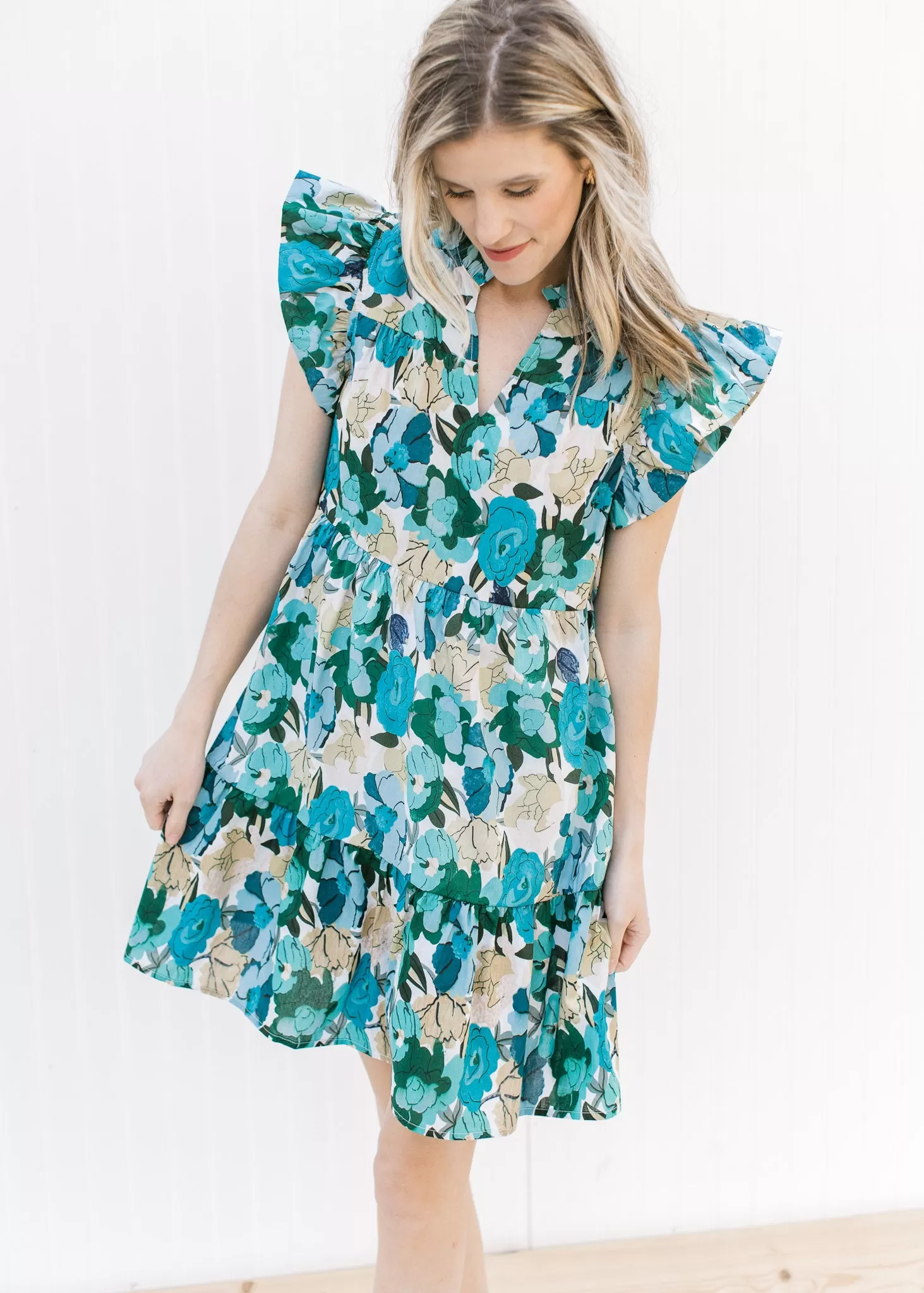 X Brightest Blue Floral Dress