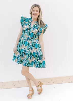 X Brightest Blue Floral Dress